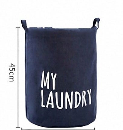Drawstring Laundry Basket Waterproof Canvas Dirty Clothes Storage Foldable Toy Organizer(random color )