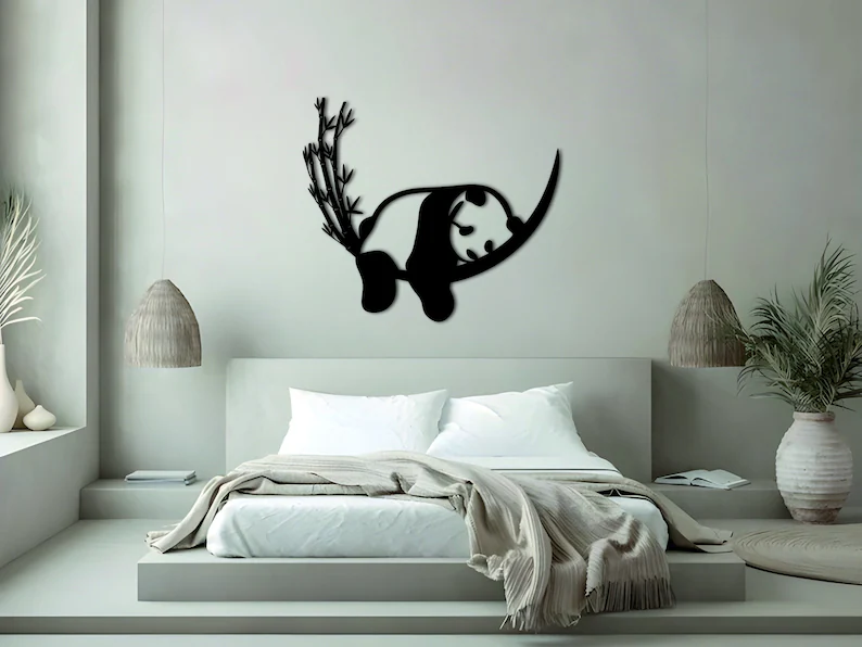 Panda Wall art decorations for Panda Lover Gift, Metal Wall Decor for Animal Lover Gift