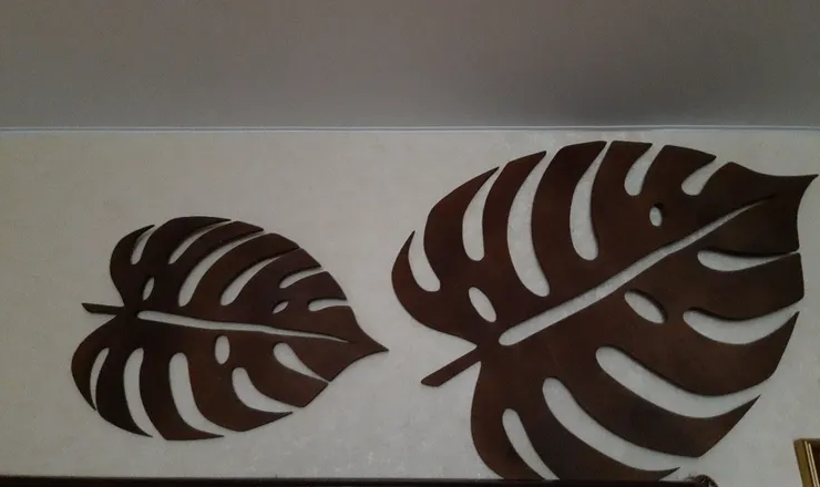 Leaf  art  Wall decoration sticker MDF Wood Material