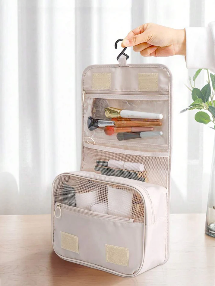 Hanging Travel Toiletry Bag Waterproof Travel Makeup Cosmetic Organizer (random color) - Image 1
