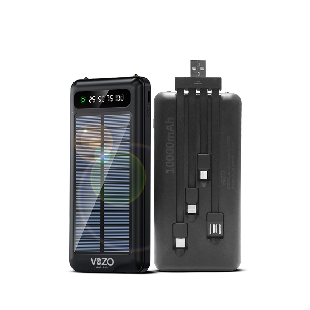 Vizo Solar 01 Power Bank | Best Quality Power Bank For Mobile Phone - Android Power Bank - Solar Power Bank For Android - 10,000 mAh Power Bank