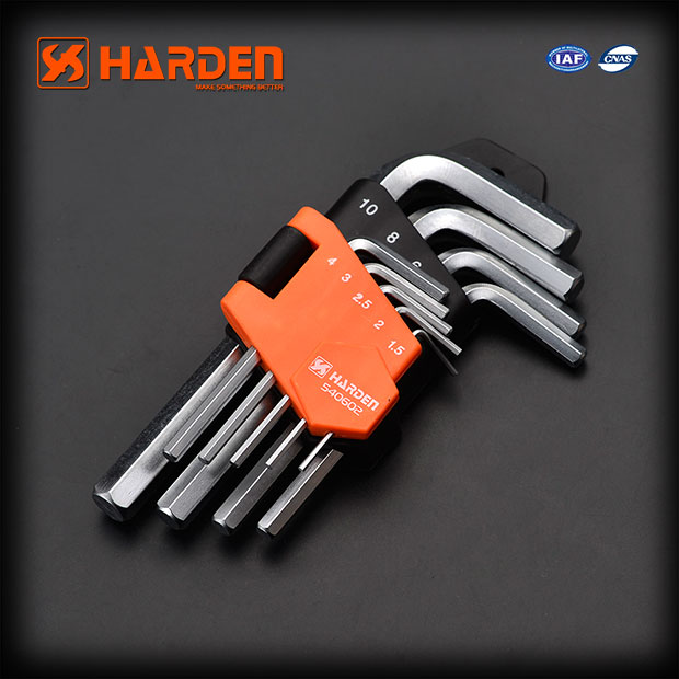 Harden 9Pcs Medium Hex Key Wrench