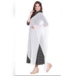 Plain Crinkle Chiffon Dupatta White - Image 2