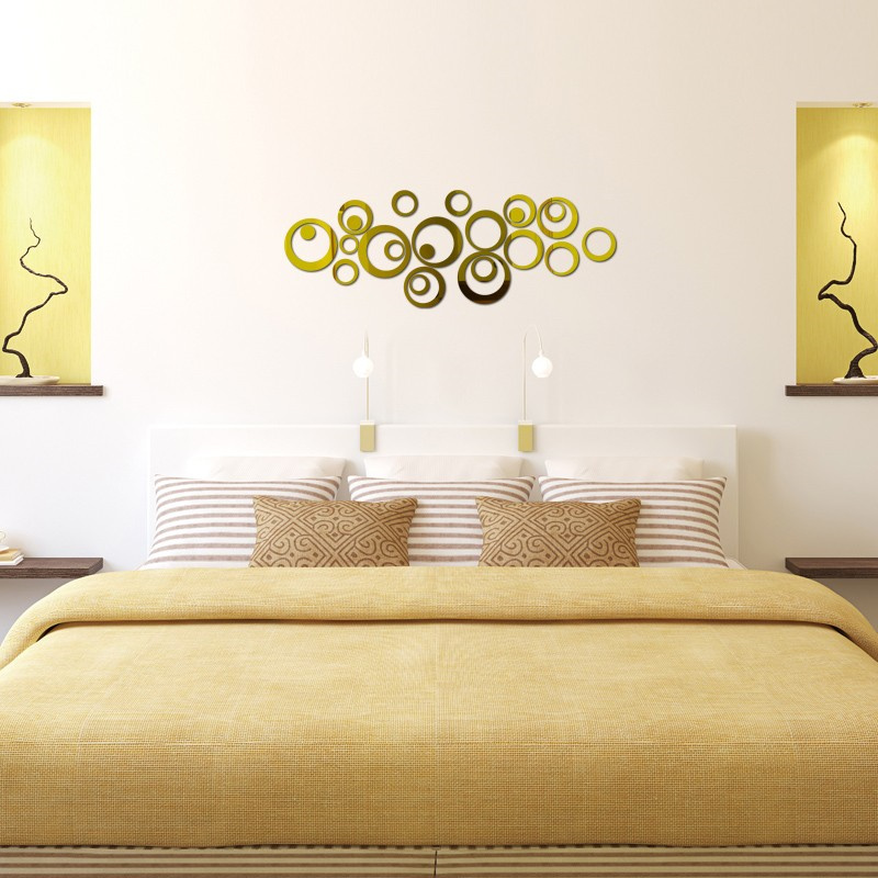 3D Mirror Wall Stickers Round Acrylic Wall Sticker (20 pcs)