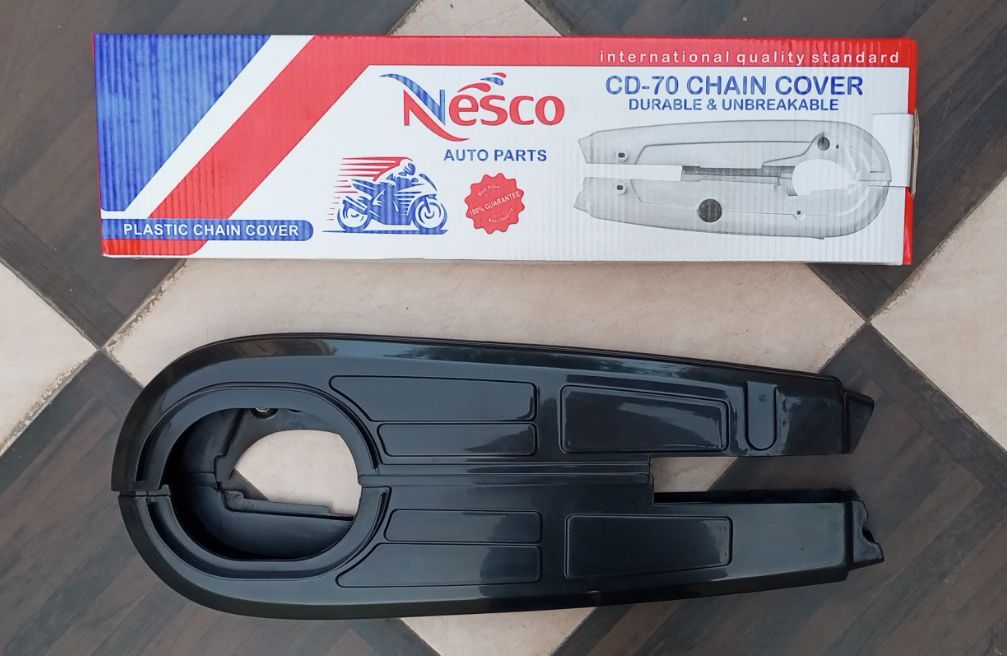 3 Pc Motorcycle Plastic Mudguards Plus Chain Cover Set Best Quality - 70cc Bike - Rust proof