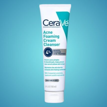 CeraVe Acne Foaming Cream Cleanser – 4% Benzoyl Peroxide Treatment 120ml