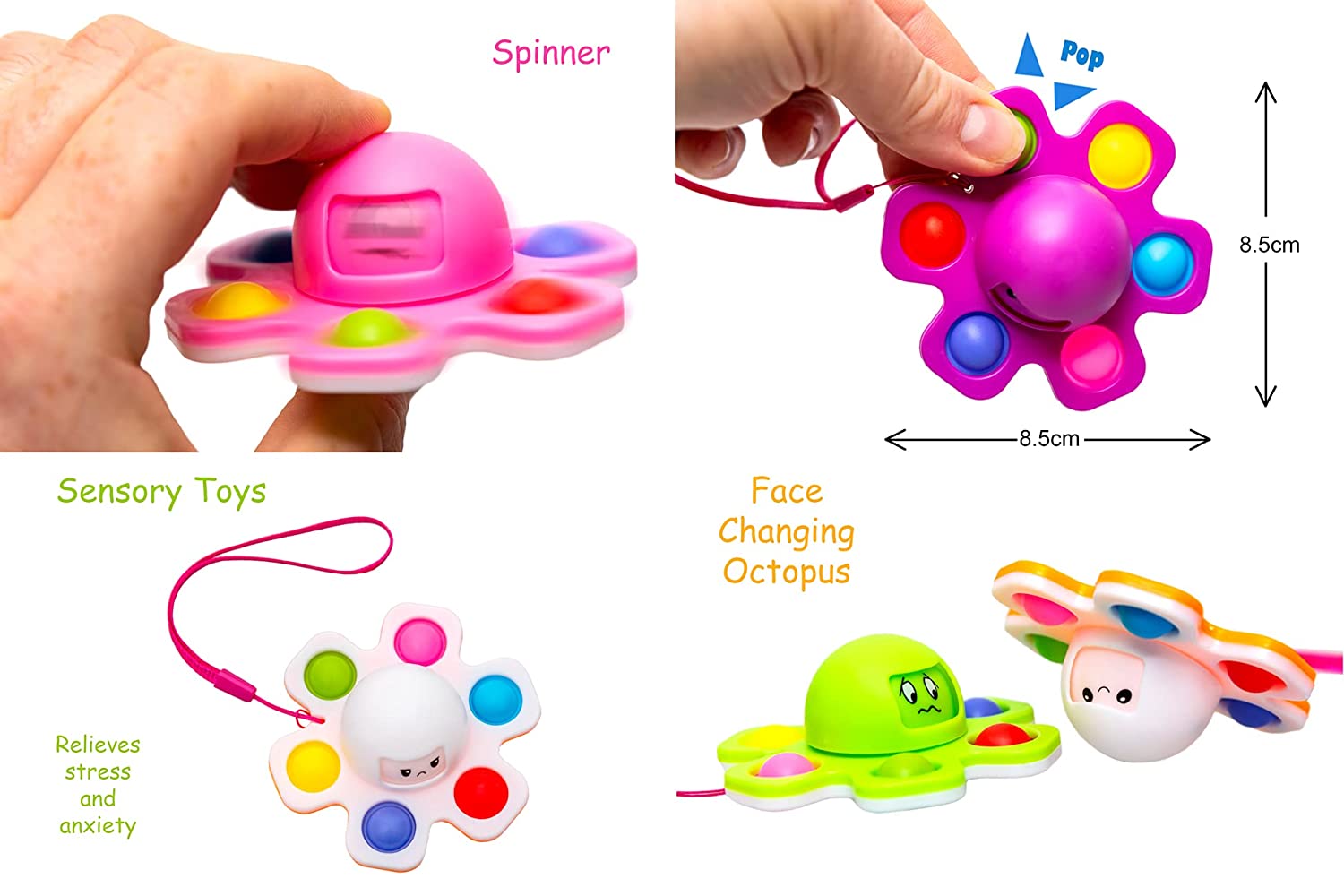 Face Changing Pop It Spinner - Each