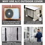 Ac Outdoor Unit Protector Heat Insulation Sunlight Shade Protector from Dust With Adjustable Buckle Rain Cover Air Conditioner Cover 34*16 - Image 4