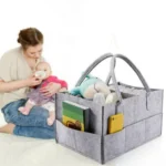 Foldable Baby Diaper Caddy Organizer - Portable Storage Basket - Essential Bag for Nursery, Changing Table and Car - Waterproof Liner Is Great for Storing Diapers, Bottles - Image 2