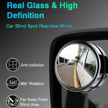 2pcs Round Blind Spot Mirrors – Wide-Angle Lens for Enhanced Rear and Side View Visibility – Convex Mirror for Cars, SUVs, and Trucks – Universal Fit Safety Accessory - Plastic Material