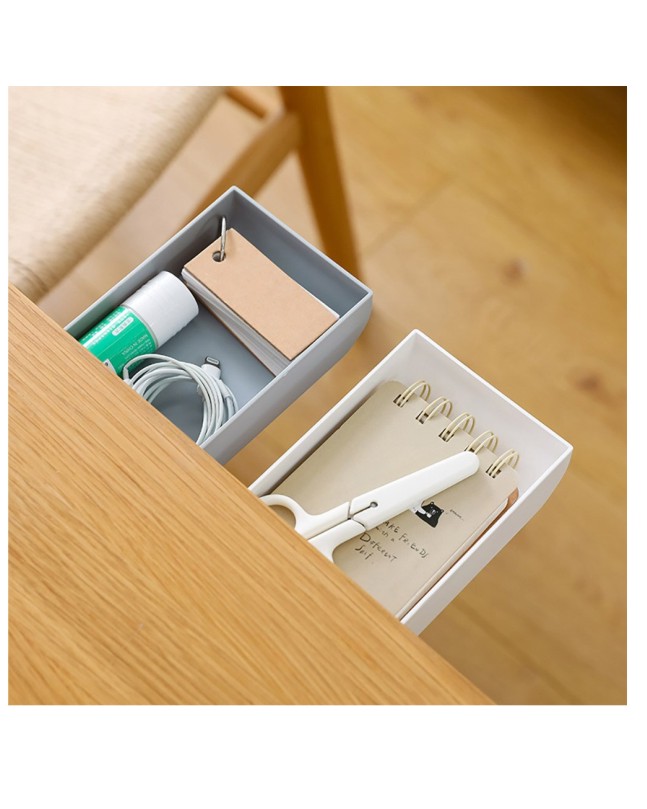 Self-adhesive Desk Drawer Makeup and School Stationery Organizer Storage Box