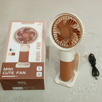 Mini Cute Fan – Portable USB Rechargeable Handheld Cooling Fan for Kids & Adults, Stand/Base Included (Random Color)