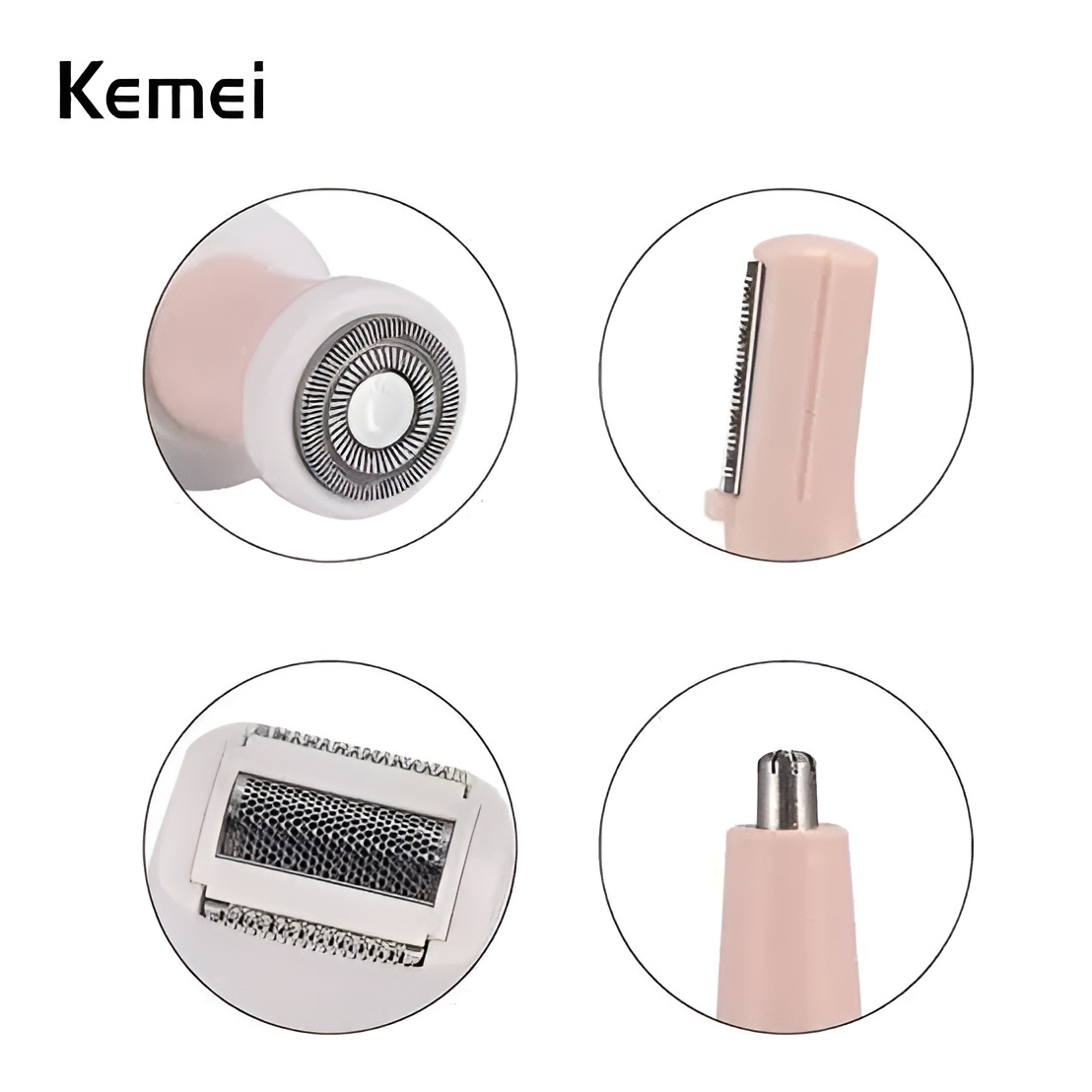 Kemei 4 in 1 Rechargeable Hair Remover Shaver Ladies epilator - KM-3024 (Random color) - Image 1
