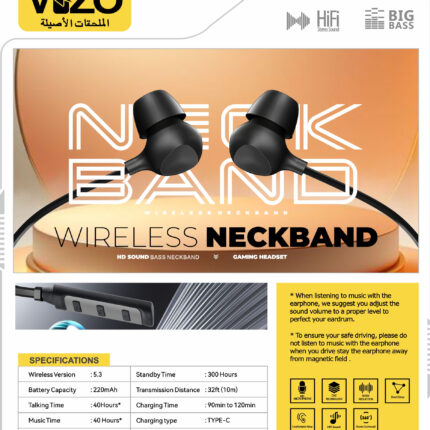 Vizo Kung Fu X2 Wireless Neckband - Best Quality Neckband - Wireless Neckband ( Random Color )