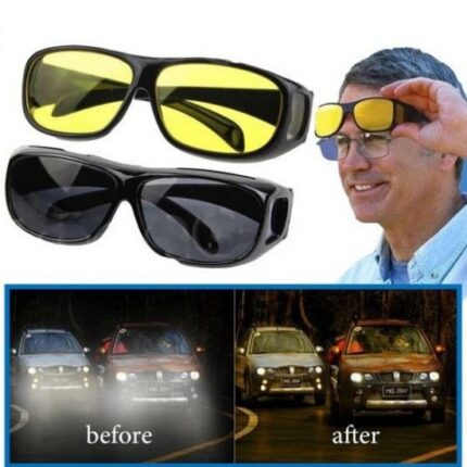 1 Pieces HD Day & Night Vision Wrap Around Glasses | NIGHT VISION GLASSES FOR MEN | Car Anti-Glare Goggles Sunglasses Man Motorcycle Driving Glasses