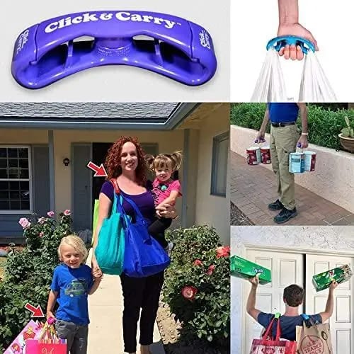1 Pc Shopper Bags Handle Grip Click & Carry Grocery Bag Carrier, 1 Pack,