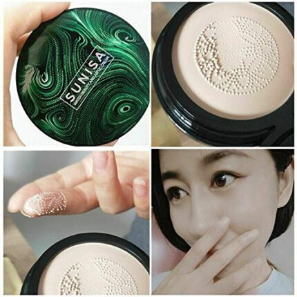Sunisa Foundation Base 20g Waterproof Mushroom Head Air Cushion BB Cream Nude Liquid Foundations  (with yanqina 36H liner )