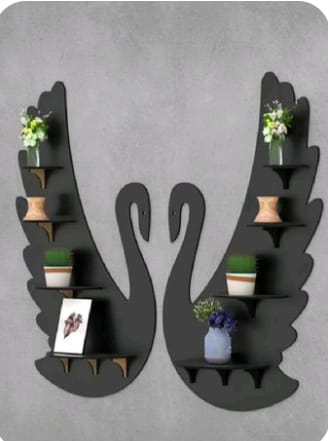 Swan's pair Wooden shelf MDF material 18×16 inch covered area