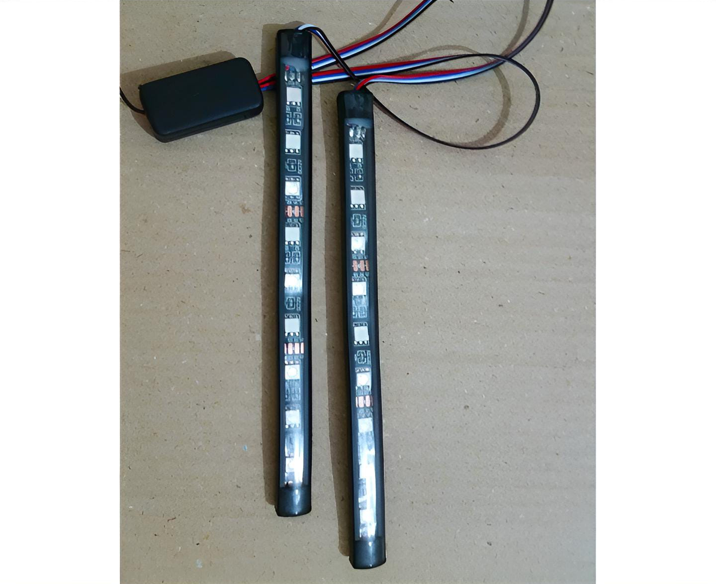 2Pcs RGB 17cm Silicon Flexible 9-LED Strip DRL Daytime Multicolor Light | SMD LED Fancy Light (RGB) For Car Bumper And Bikes - Image 1