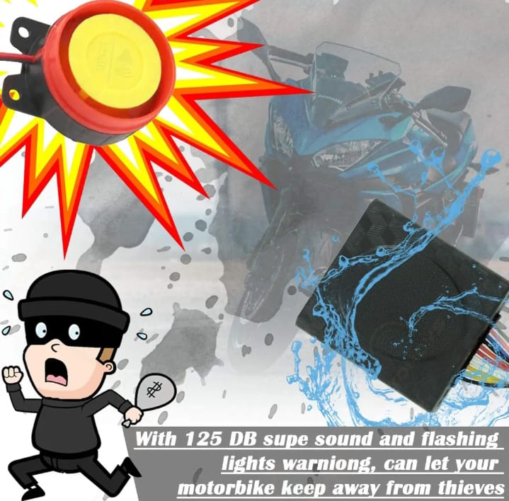 HJG Motorcycle Remote Security Lock Anti Theft Alarm System For Bike Motorcycle Self Start Function for 70cc and cg125 and all bikes