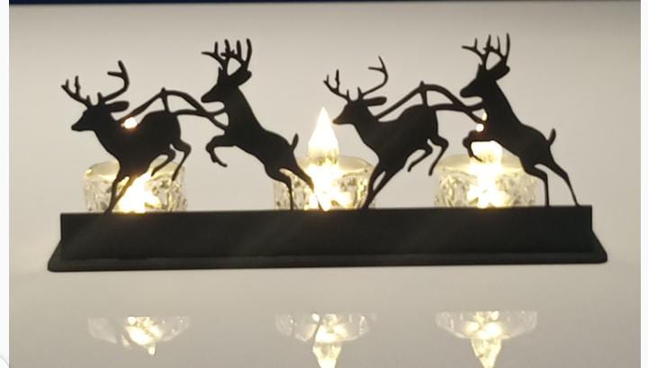 Deer art candle holder  Desktop decoration MDF wood material