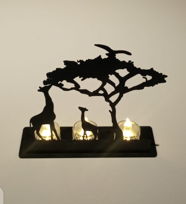 Nature art candle holder Desktop decoration MDF wood material