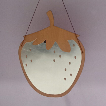 Strawberry shaped acrylic mirror  - Kids room decoration