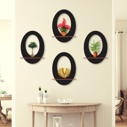 Oval shelves Pack of Four wall art Style Modern Design Decoration