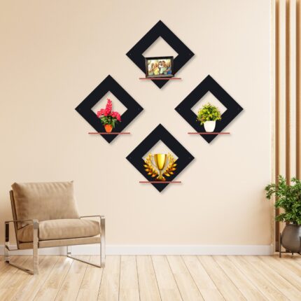 (Pack of 4) Square hexa shelves  Art Home Decorations