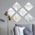 (silver )Square Mirror  Home Wall art  6 in 1 box