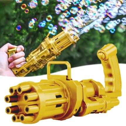8 Hole Massive Bubble Gun_Gatling Bubble Machine 8 Hole Bubble Blower Automatic Bubble Maker Electric Bubble Gun (Random Color)