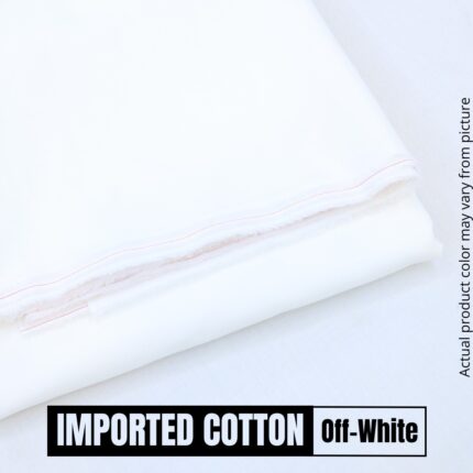 2 Piece OFF WHITE  UNSTITCHED FABRIC Gents Cotton