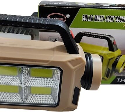 Rechargeable LED flashlight with solar panel - 6689A (Random color)