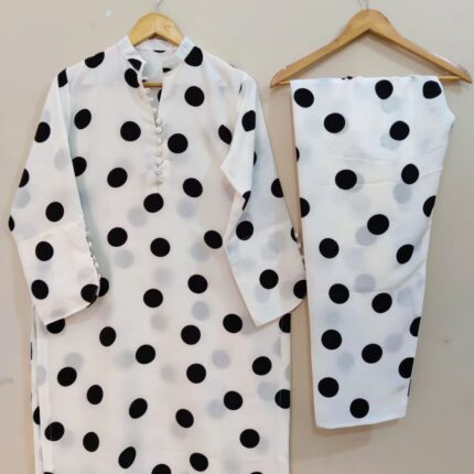 2pc Front back both Printed Buttons stitched Premium Quality Shirt & Trouser