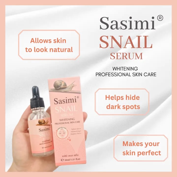 Sasimi Snail Serum High Quality Anti Aging Moisturizing & Whitening Serum For Pores & Acne 30Ml - Image 1