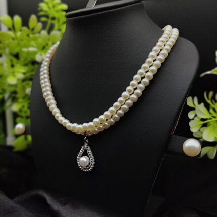 Imported Exquisite Pearl Necklace Set with Radiant Pendant & Earrings 🌟 | Best Quality Necklace For Girls & Women