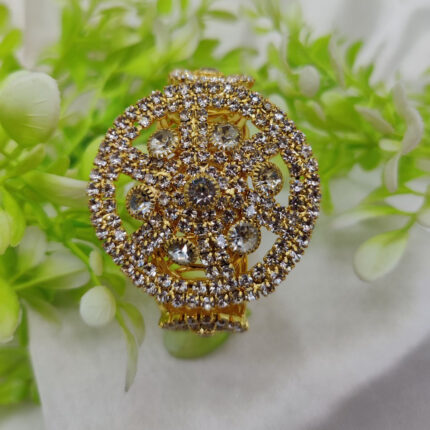 Imported Radiant Crystal Golden Wheel Bracelet – Adjustable Bracelet – Best Quality Artificial Bracelet For Girls & Women | Bracelet For Every Occasion - Random Color