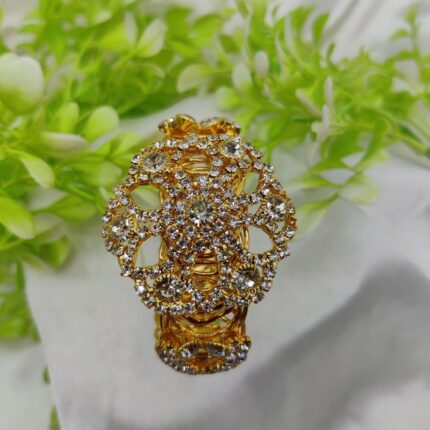 Imported Golden Lace Crystal Bracelet | Royal Ruby Elegance Bracelet | Royal Sapphire Glam Bracelet - Adjustable Bracelet – Best Quality Artificial Bracelet For Girls & Women ( Random Color )