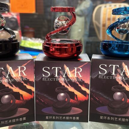 Star Solar Powered Levitating Ball Air Freshener for Car Dashboard, Aesthetic Car Decor | Best Quality ( Random Color )