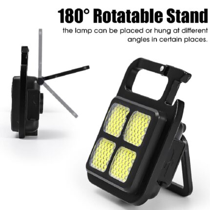 Portable COB High Bright Flashlight Multifunction Keychain Lamp Buit-in 150mAh Lithium Battery Waterproof Outdoor Torch Lantern