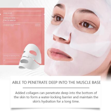 1 Pc Bio-Collagen Real Deep Mask, Hydrating Over Night, Facial Sheet Mask, Pore Minimising, Firming, Collagen Mask, Hydrating Overnight Skin Care Mask