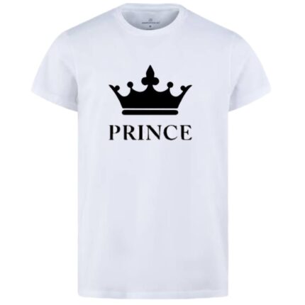 Combo Of Prince & Princes Style White T-Shirt with Cute Design - Prince & Princess Design T-Shirts  – Best Quality T-Shirts For Girls | T-Shirt For Women - T-Shirt For Boy | T-Shirt For Men | Princes T-Shirts  | Prince Design T-Shirt