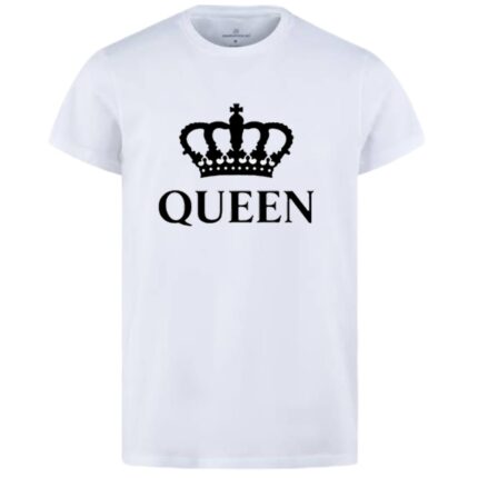 Combo Of King & Queen Style White T-Shirt with Cute Design - King & Queen Design T-Shirts  – Best Quality T-Shirts For Girls | T-Shirt For Women - T-Shirt For Boy | T-Shirt For Men | Queen T-Shirts  | King Design T-Shirt