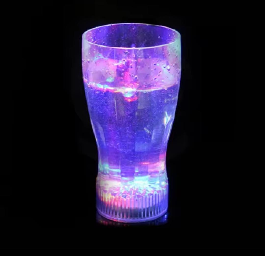 Plastic LED Flashing Cup LED Light up Beer Cup Water Hanging Glass Cup for Wedding Party - 1pc Plastic LED Lighting Bulb - Decor LED Glowing Plastic Cups Fashing Drink Luminous Lights Cup - 250ml ( With Box ) - Image 1