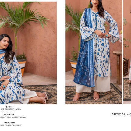 ✨ ZESH   ✨ 3 PieceUnstitched Suit ZESH SUMMAER LAWN COLLECTION 2025