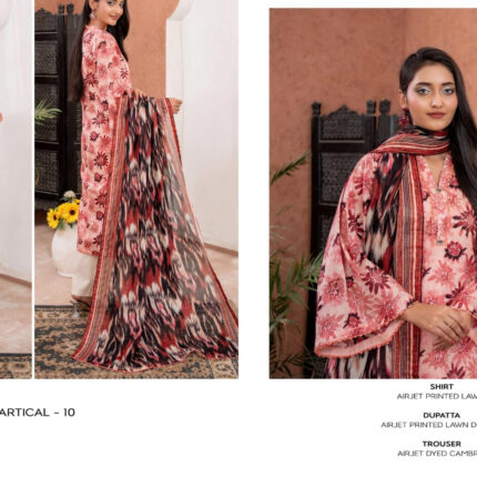 ✨ ZESH   ✨ 3 PieceUnstitched Suit ZESH SUMMAER LAWN COLLECTION 2025