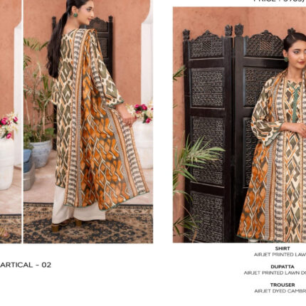 ✨ ZESH   ✨ 3 PieceUnstitched Suit ZESH SUMMAER LAWN COLLECTION 2025