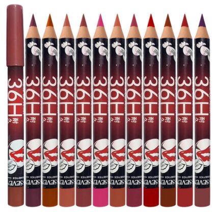 36H Jumbo Lip Liner Pencil Pack – Long-Lasting Nude, Red & Pink Shades for Smooth Lip Definition
