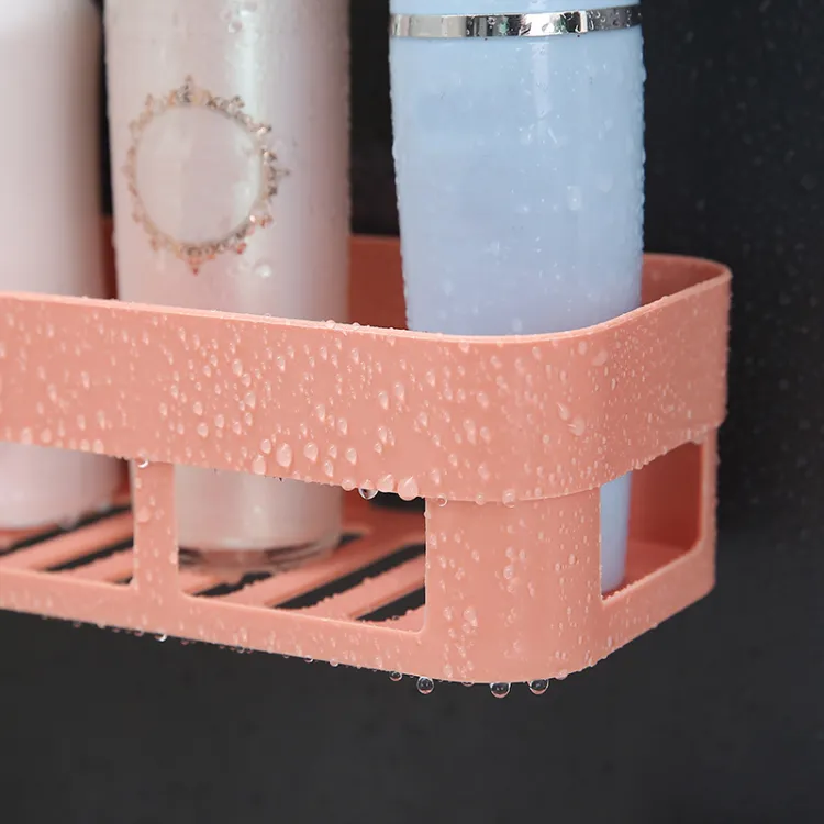 1 PCs Bathroom Shelf Bathroom Adhesive Storage Rack Kitchen Home Decoration(random color )