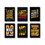 Pack of 6 Motivational quotes sticky wooden canvas frames for wall decore / motivation sticky phototiles for office and room wall decoration - Image 2